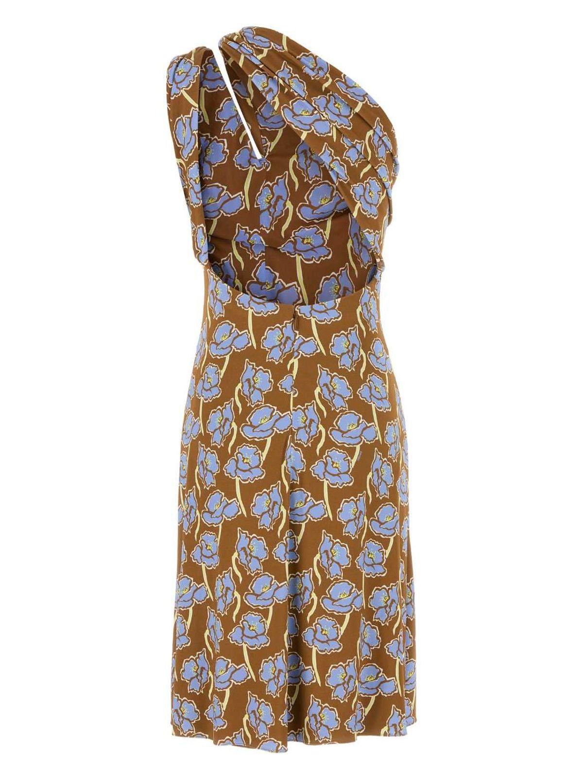 ワンピース VERSACE Printed stretch crepe one-shoulder dress Versace Printed Stretch Crepe One-Shoulder Dress | Lyst
