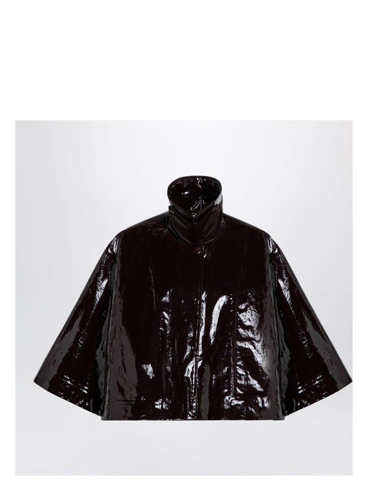 ジャケット Chloe Short brown shiny cotton cape Chloé Capes for Women | Online Sale up to 80% off | Lyst