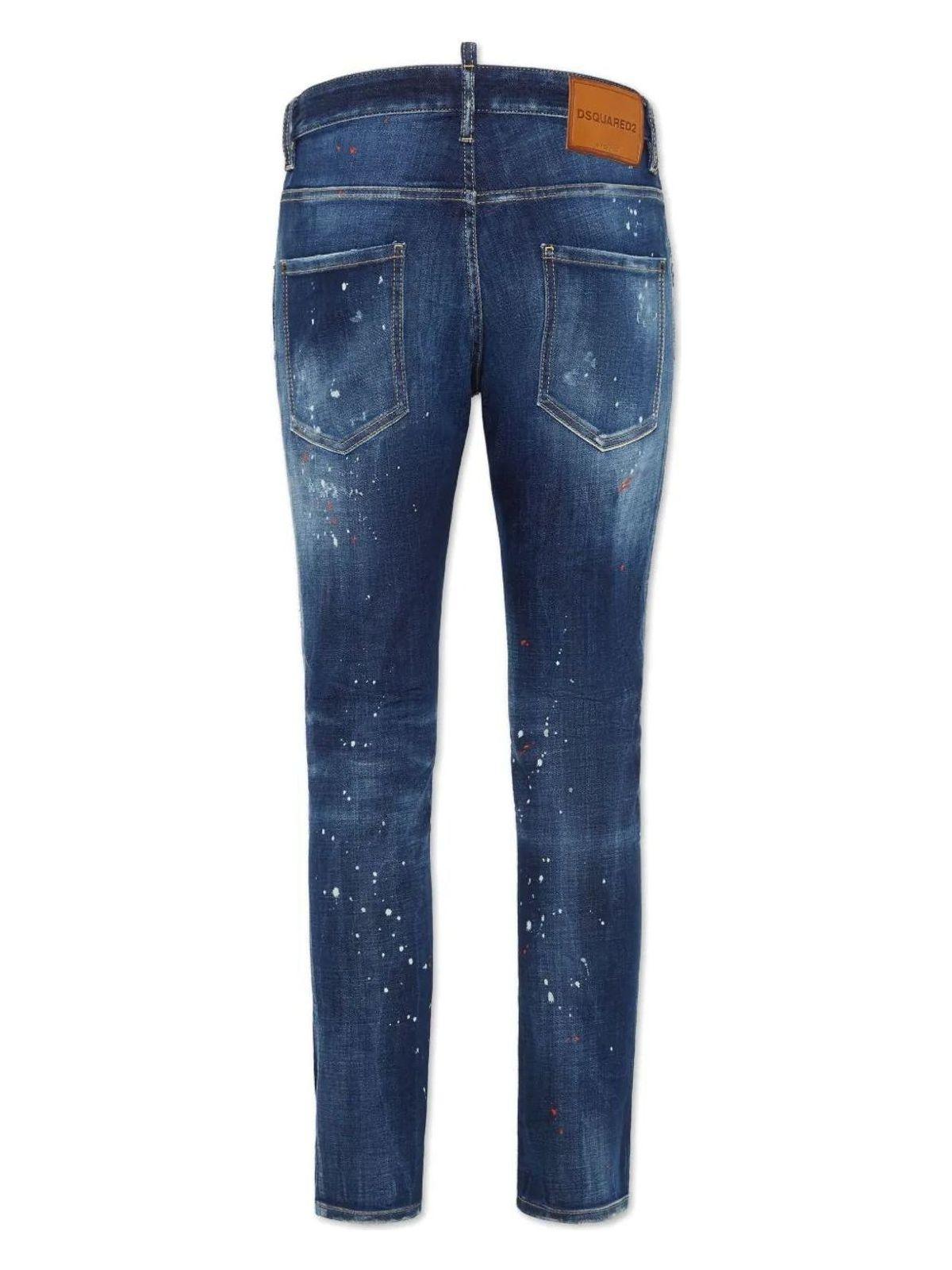 Genuine DSQUARED2 Men White Distressed Long Crotch Designer