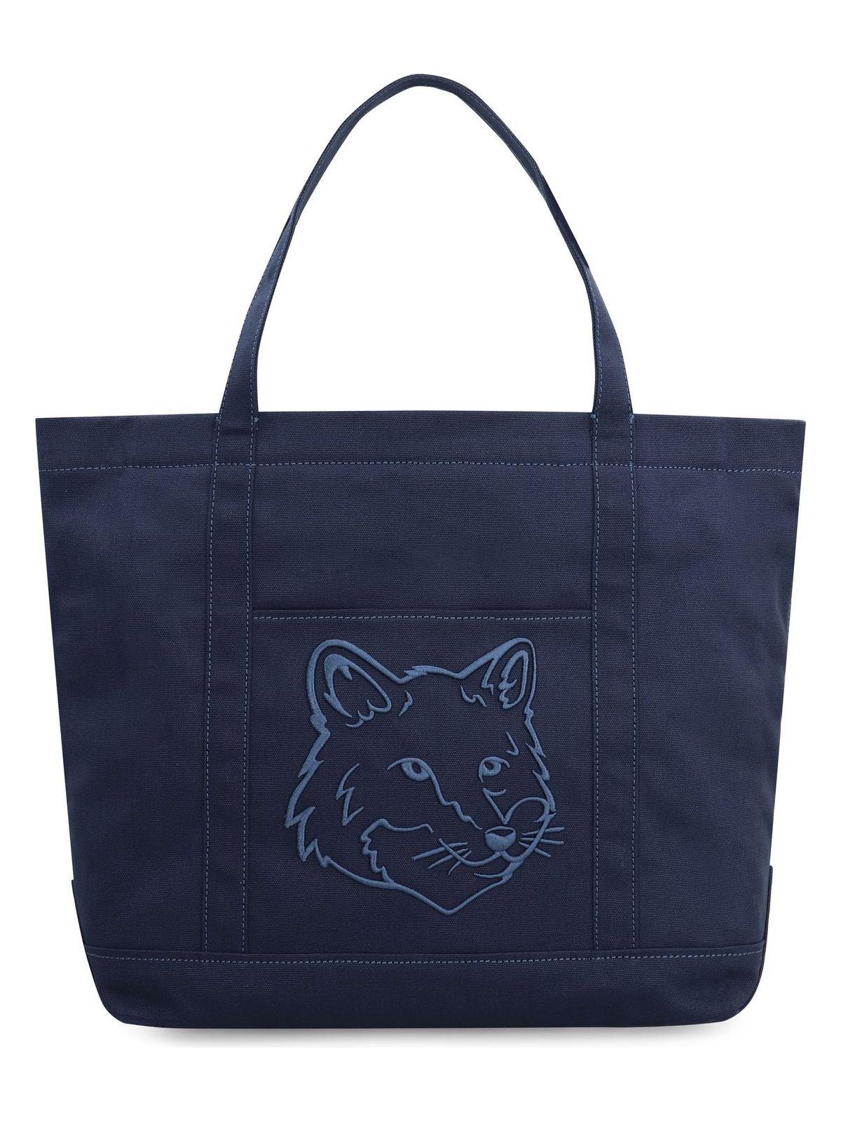 Maison Kitsune Fox Head L Shopper Bag in Blue Lyst