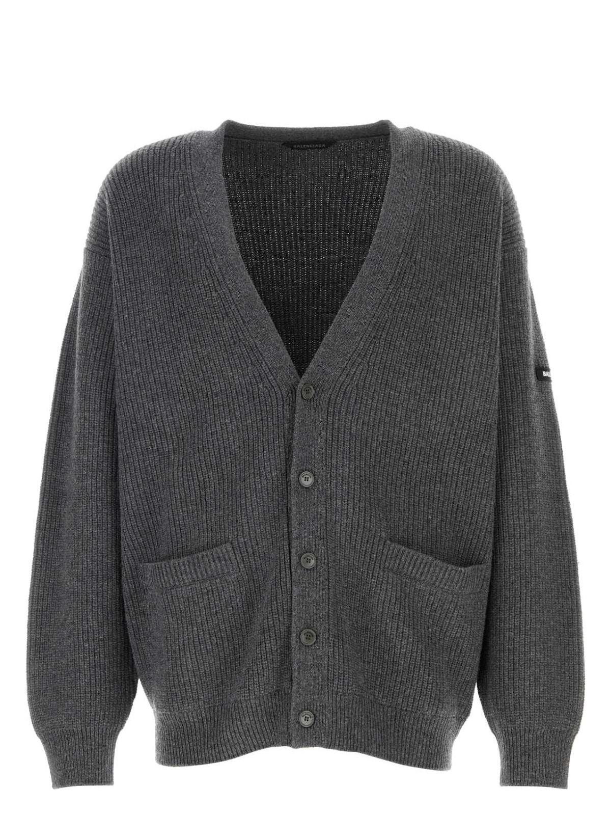 【送料&関税込】Balenciaga Dark Grey Cashmere Blend Cardigan Balenciaga Cardigan, Size S