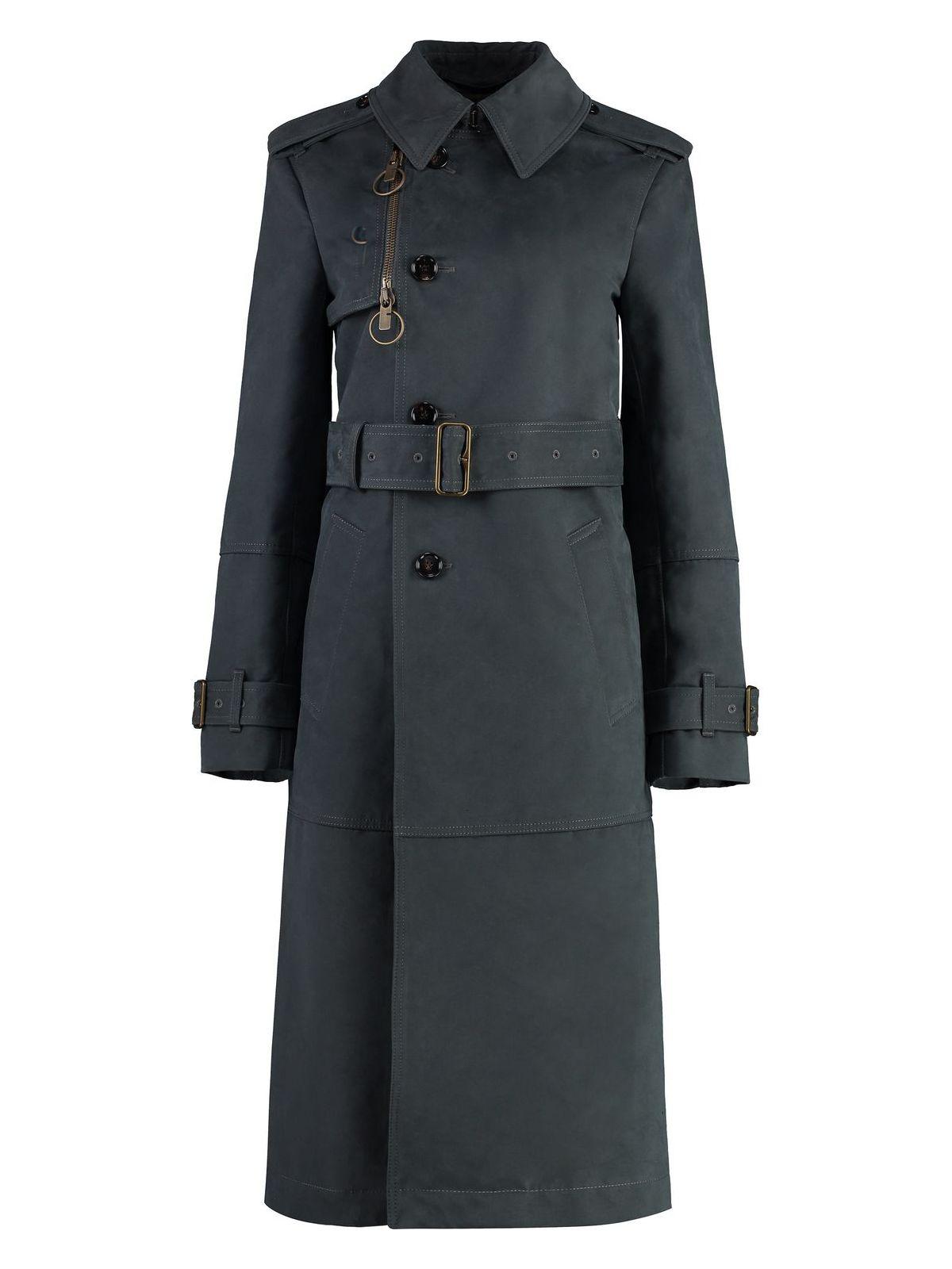 トレンチコート BURBERRY LONG ASH-COLOURED COTTON AND NYLON TRENCH COAT burberry-Black-Long-Ash-