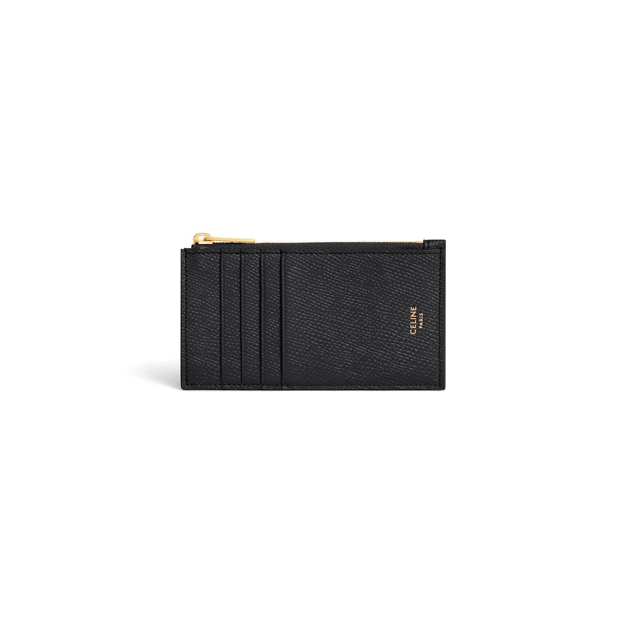 Celine Zipped Compact Card Holder in Black | Lyst
