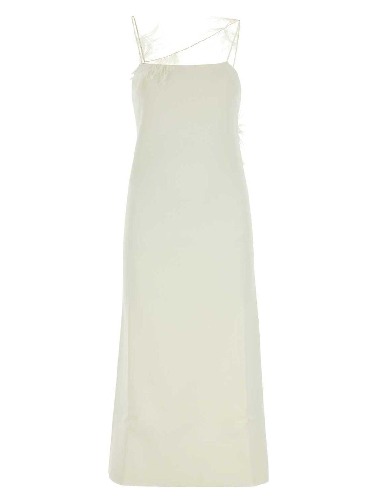 ワンピース Jil Sander Ivory viscose blend dress (J03CT0153J18270 102) Jil Sander Ivory Viscose Blend Dress In Beige | ModeSens