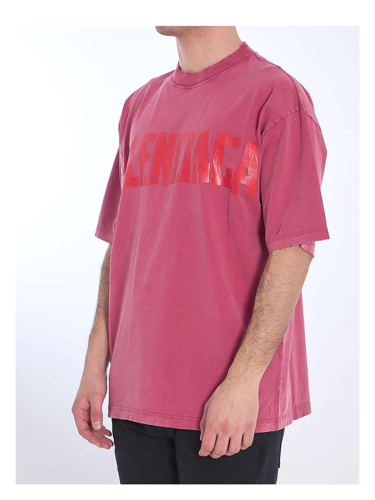 【関税&送料込】Balenciaga Tape Type Raspberry-Coloured T-Sh Tape Type T-shirt Medium Fit in Rasberry | Balenciaga US