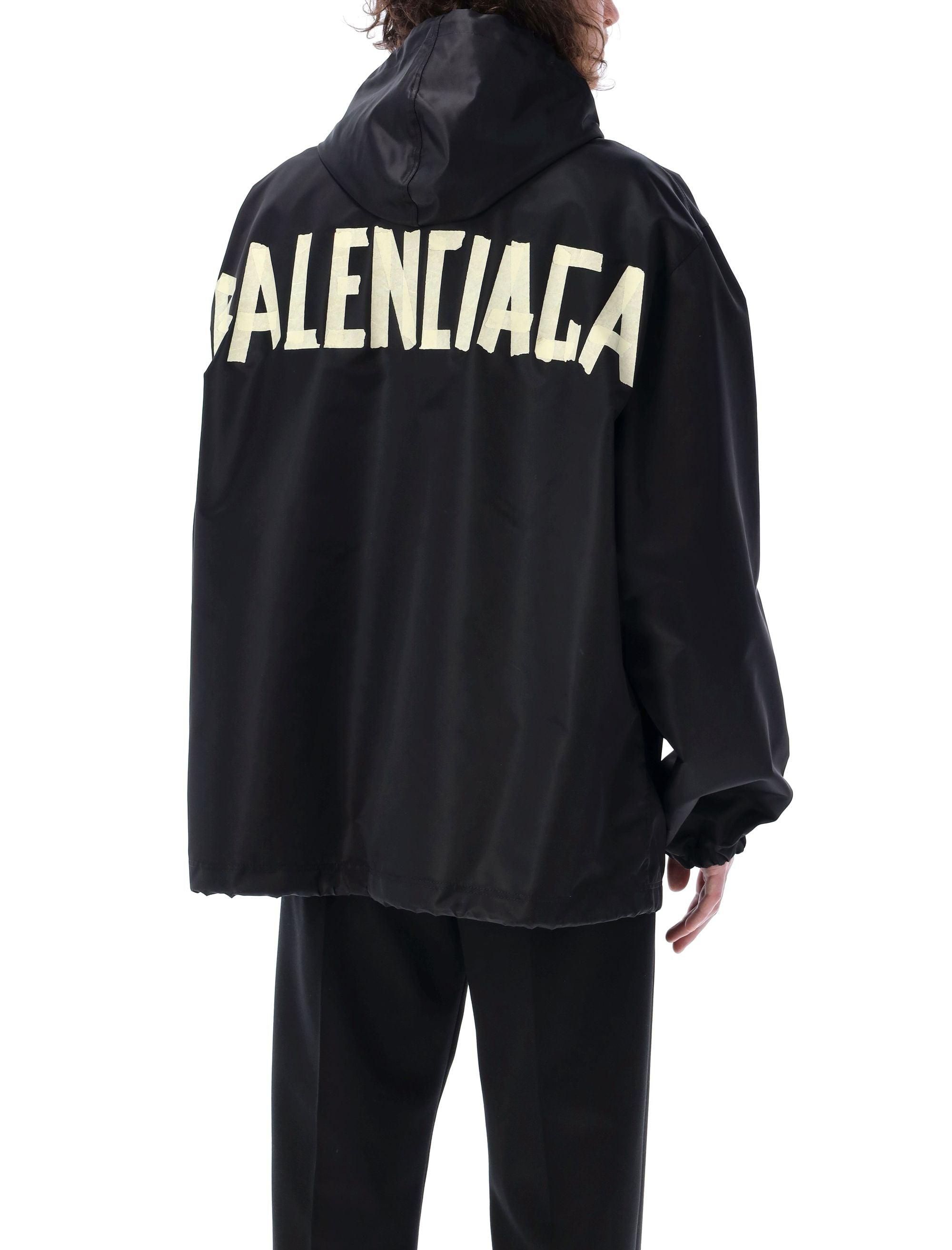 Balenciaga All-Over Logo Print Puffer Jacket - Black
