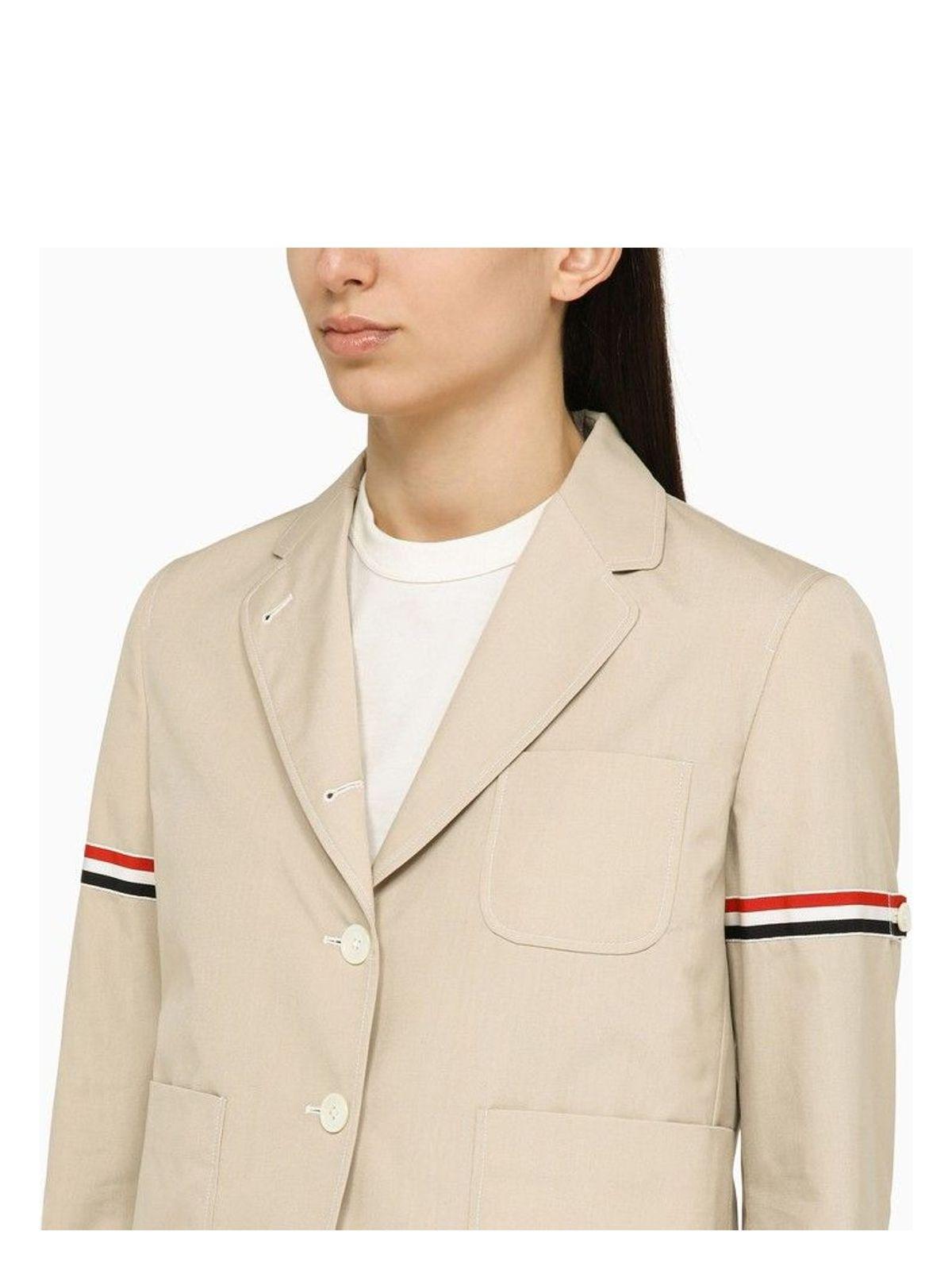 ジャケット Thom Browne Khaki cotton blend short blazer Thom Browne Khaki Cotton Blend Short Blazer in Natural | Lyst UK