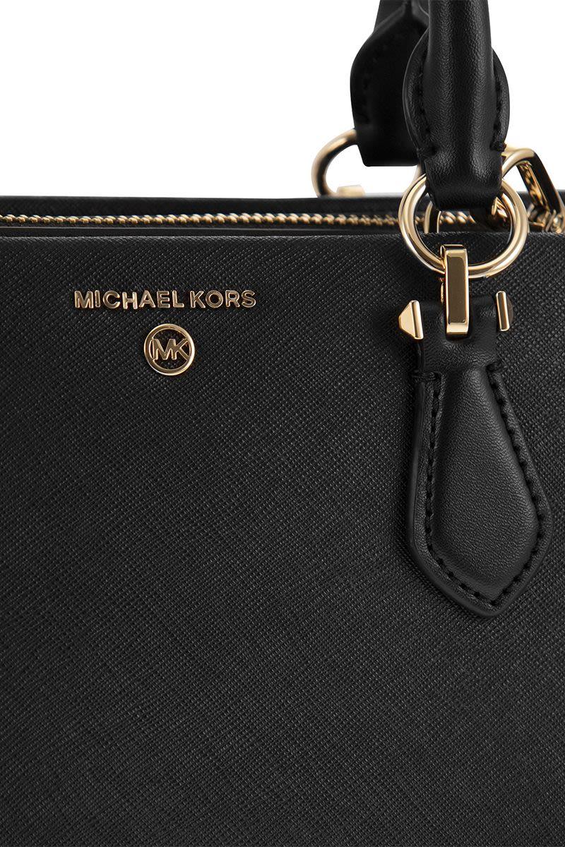 Michael Kors Small Marilyn Shoulder Bag In Saffiano Leather in Black