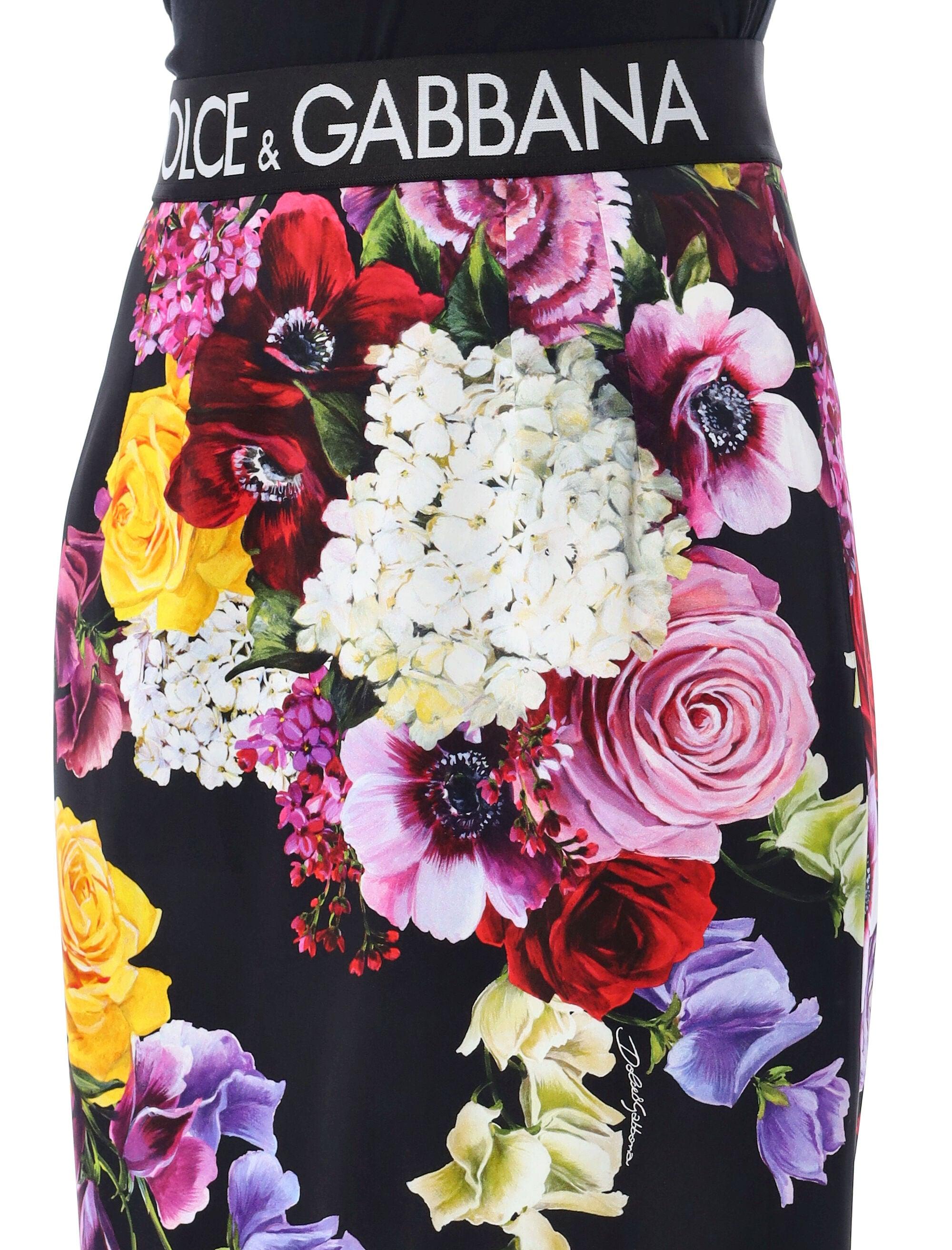 Dolce & Gabbana Hydrangea And Floral Print Midi Skirt | Lyst