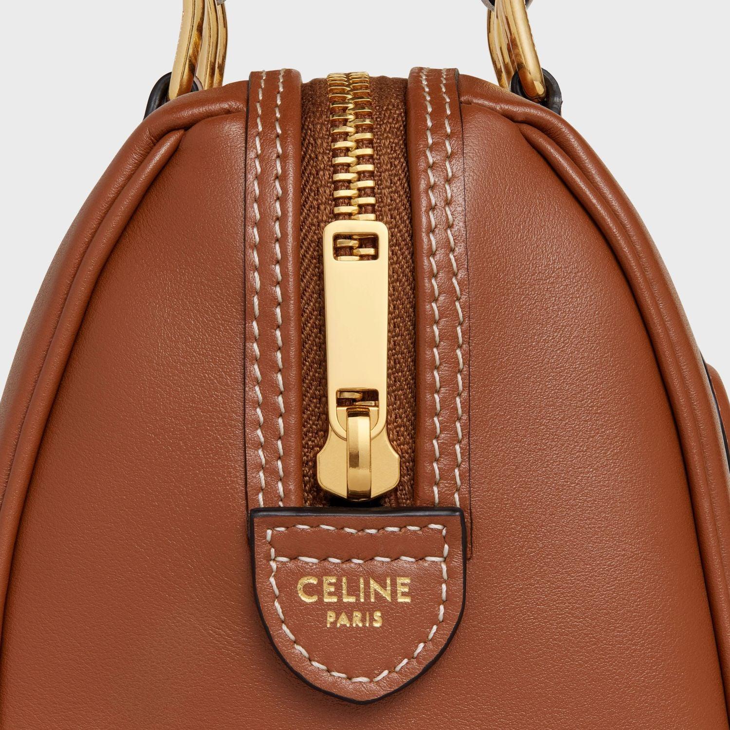 Celine Small Boston Cuir Triomphe In Smooth Calfskin in Brown