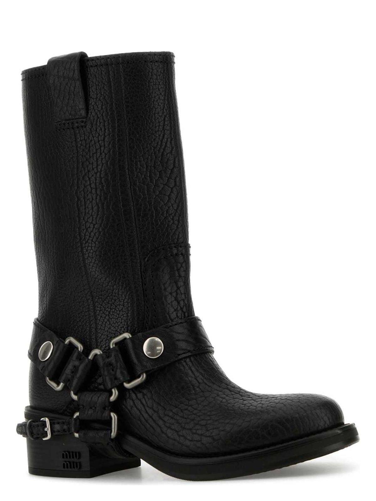 00s MIU MIU square toe boots archive