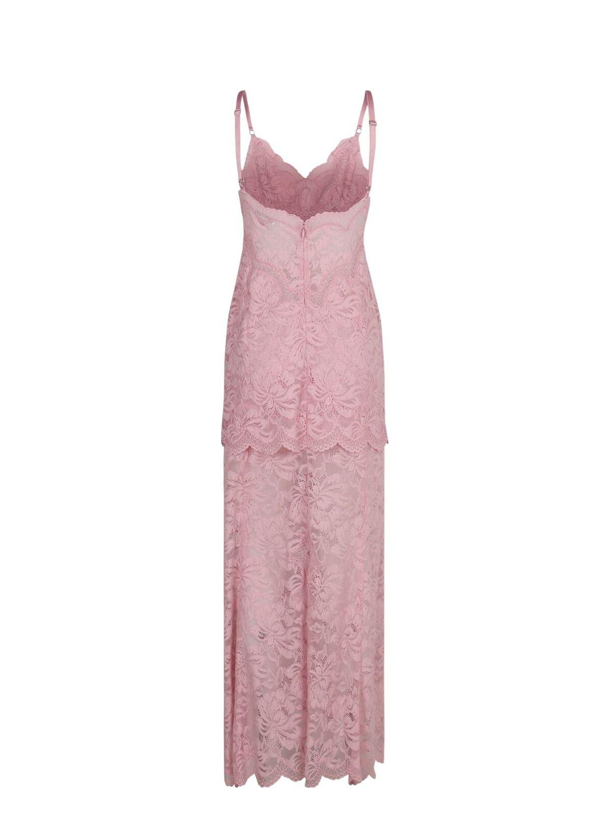 オールインワン・サロペット Rabanne Pink Lace Long Dress PINK LONG DRESS IN LACE | Rabanne
