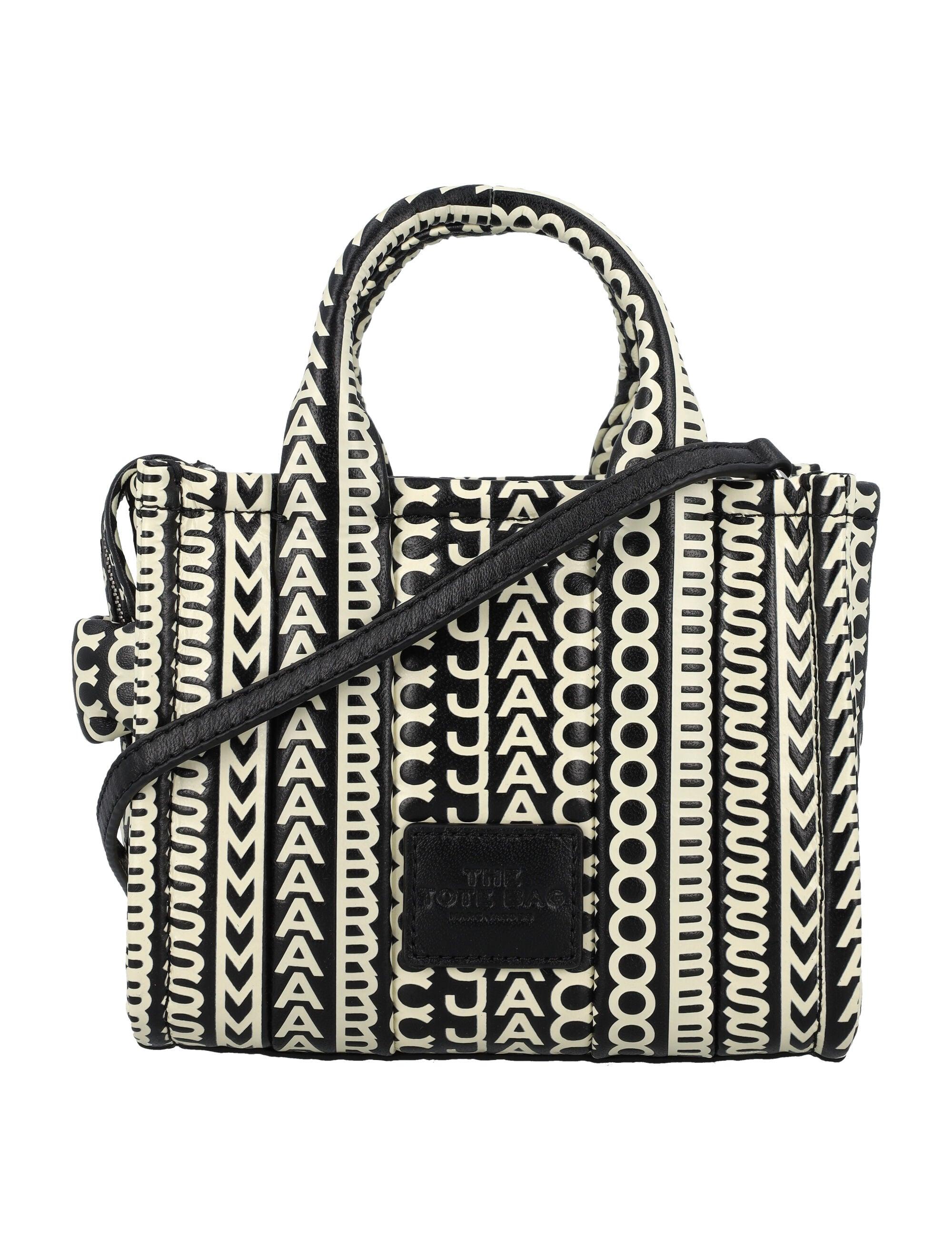 Marc Jacobs The Monogram Leather Micro Tote in Black