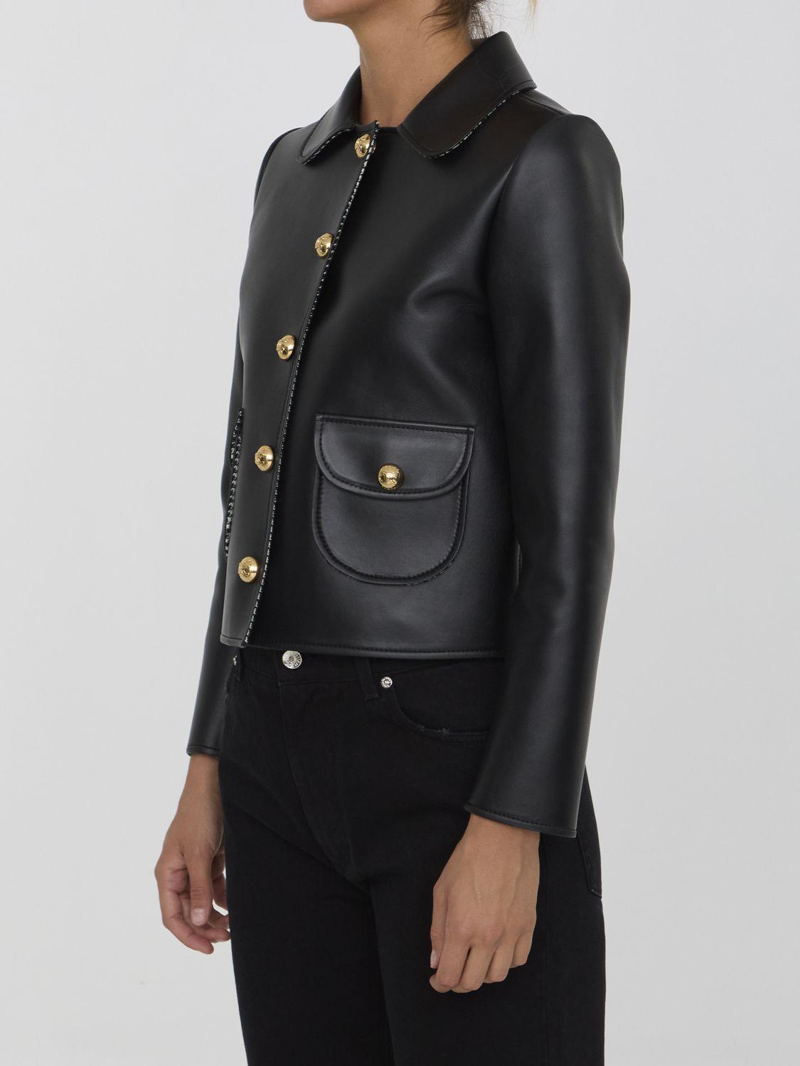 Celine Elegant Lambskin Jacket With Claudine Collar in Black