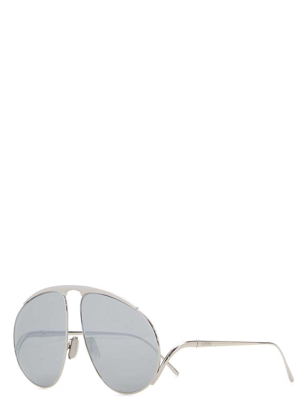サングラス LOEWE SILVER L HILLOCK SUNGLASSES Loewe Metal Hillock Sunglasses in White | Lyst