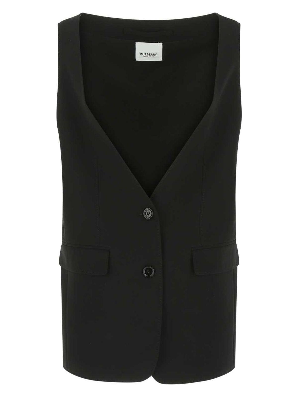 【送料&関税込】Burberry Black Silk Oversize Vest Burberry Waistcoats and gilets for Women | Online Sale up to