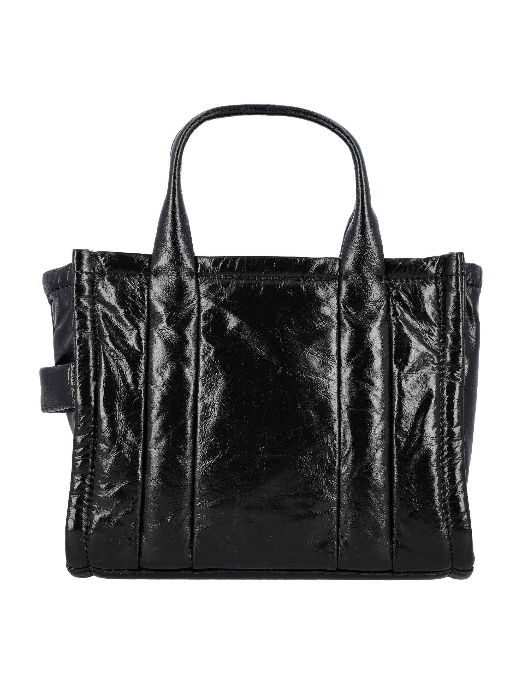 限定 Marc Jacobs The Shiny Crinkle Mini Tote H064L03FA22 Marc Jacobs The Shiny Crinkle Leather Mini Tote Black