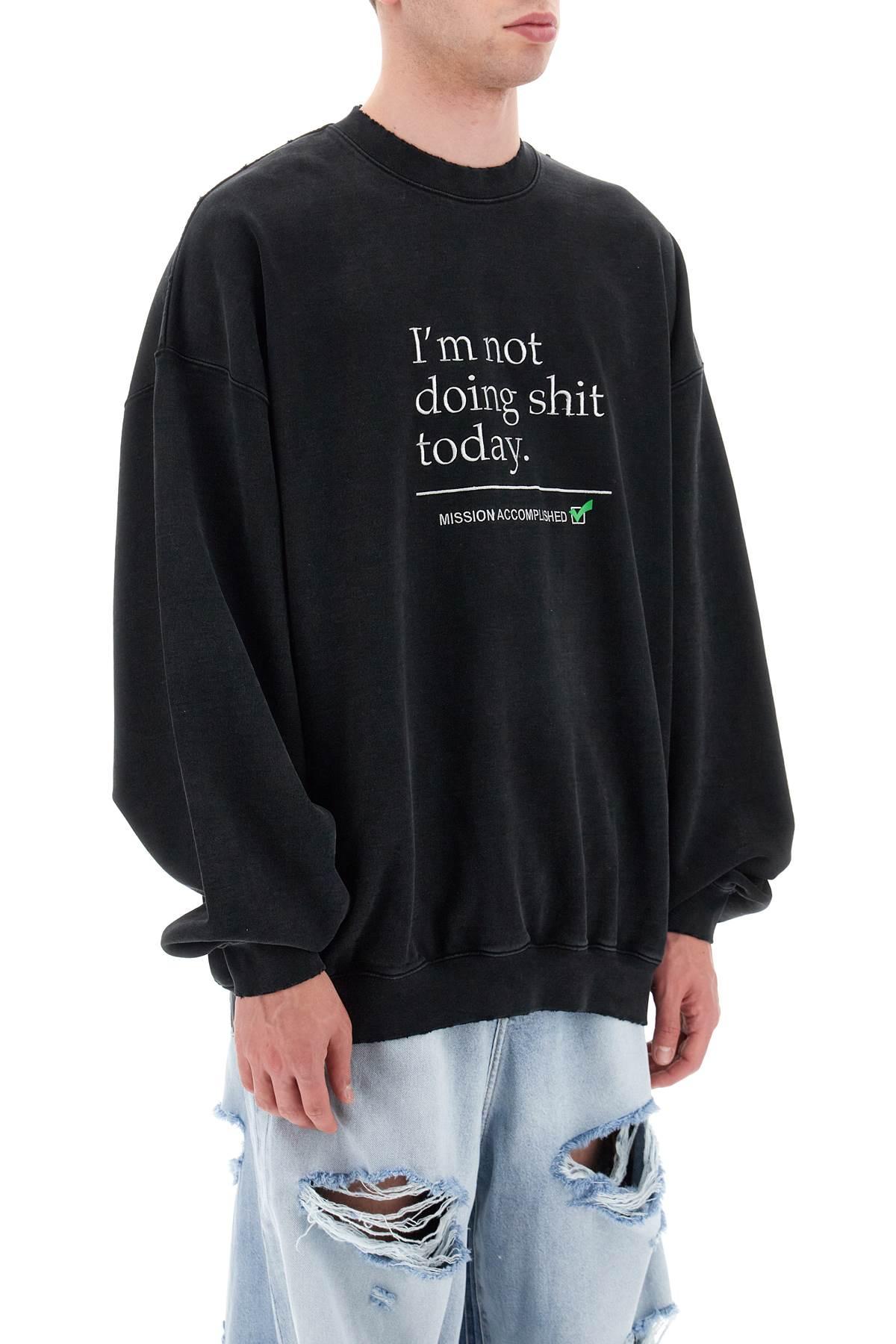 VETEMENTS Not Doing Shit Today Sweatshirt Pink - Wrong Weather