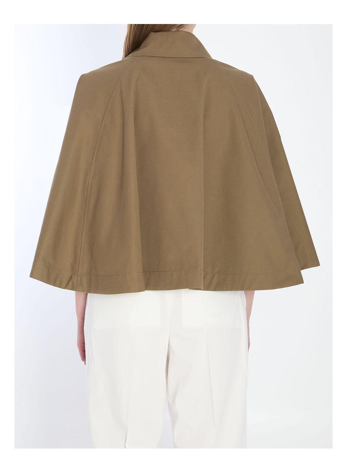 コート Burberry Cotton-blend cropped cape Burberry Cotton-Blend Cropped Cape in Natural | Lyst