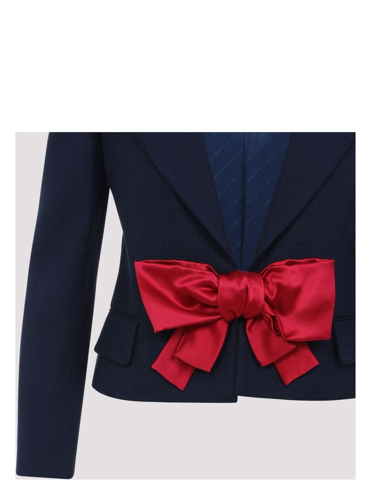 ジャケット Valentino Blue viscose jacket with bow Valentino Viscose Jacket With Duchesse Bow in Blue | Lyst