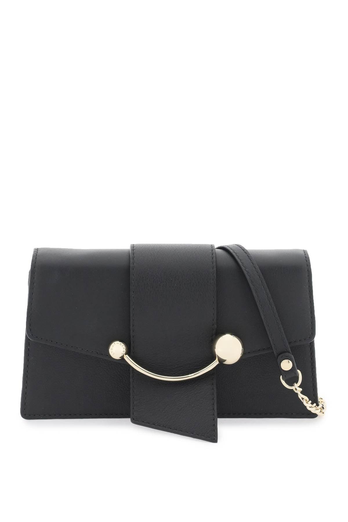 Strathberry 'crescent On A Chain' Crossbody Mini Bag in Black | Lyst