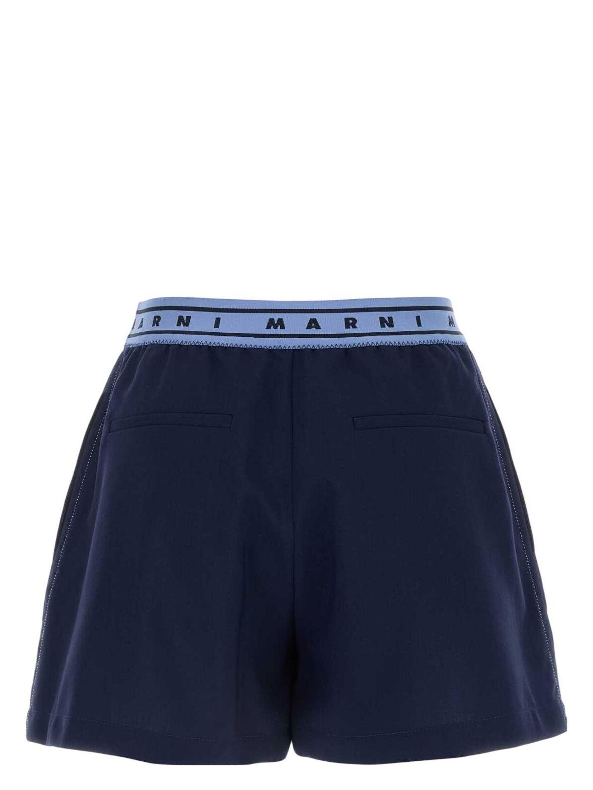 ショートパンツ MARNI Women Shorts  Burmudas PAMA0554S0 UTP77100N99 Black Grey wool shorts with Marni Symbol | Marni