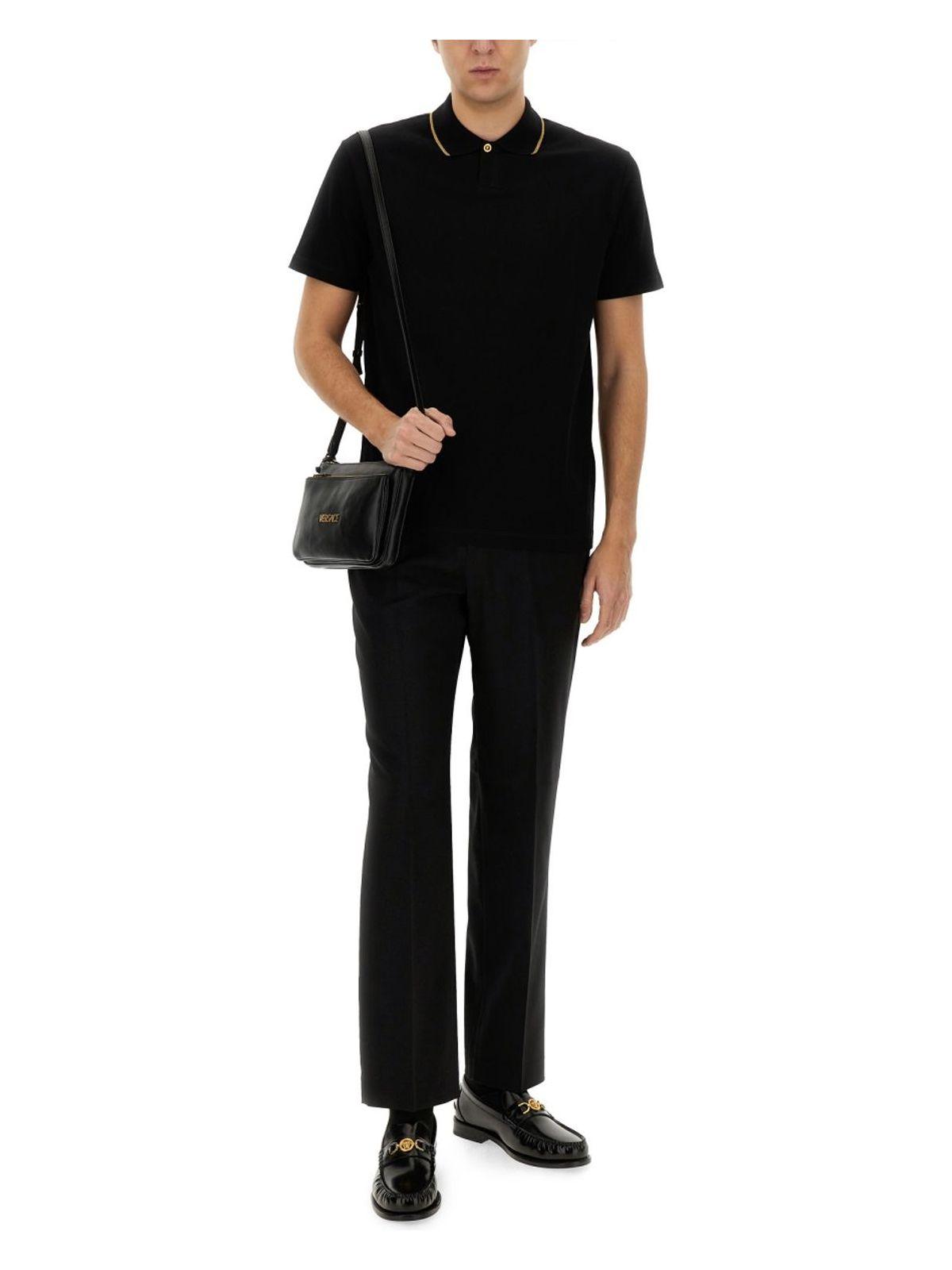 Versace Piquet Polo T-Shirt in Black for Men | Lyst