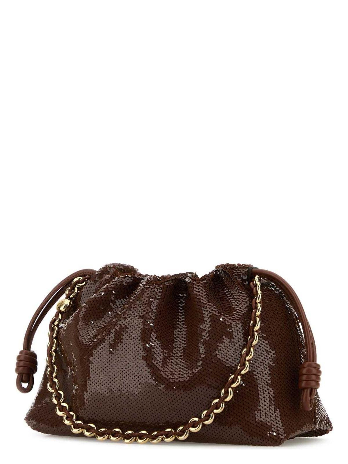 クラッチバッグ LOEWE EMBELLISHED FABRIC FLAMENCO PURSE CLUTCH Loewe Embellished Fabric Flamenco Purse Clutch in Brown | Lyst