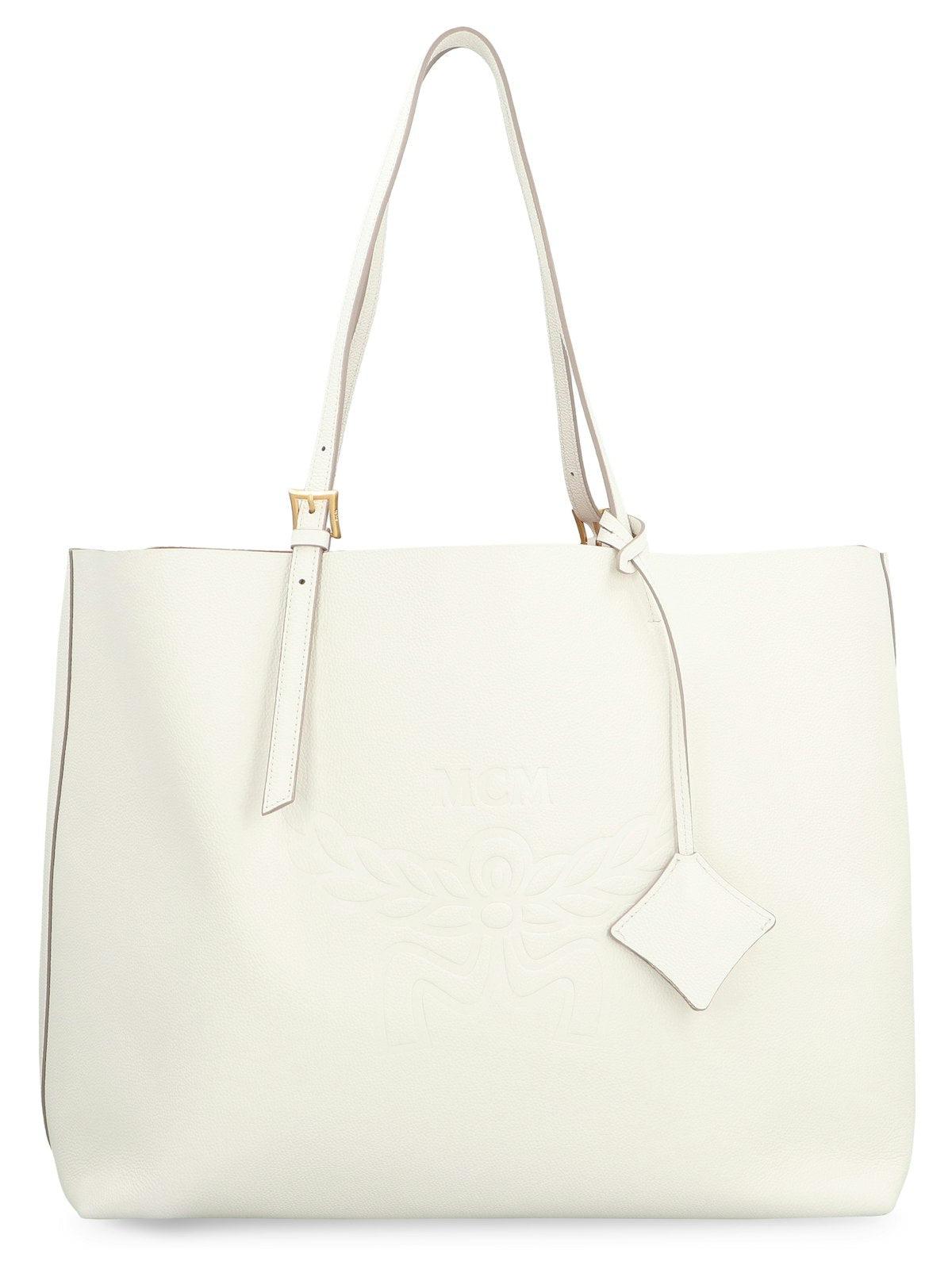 Mcm tote white hot sale