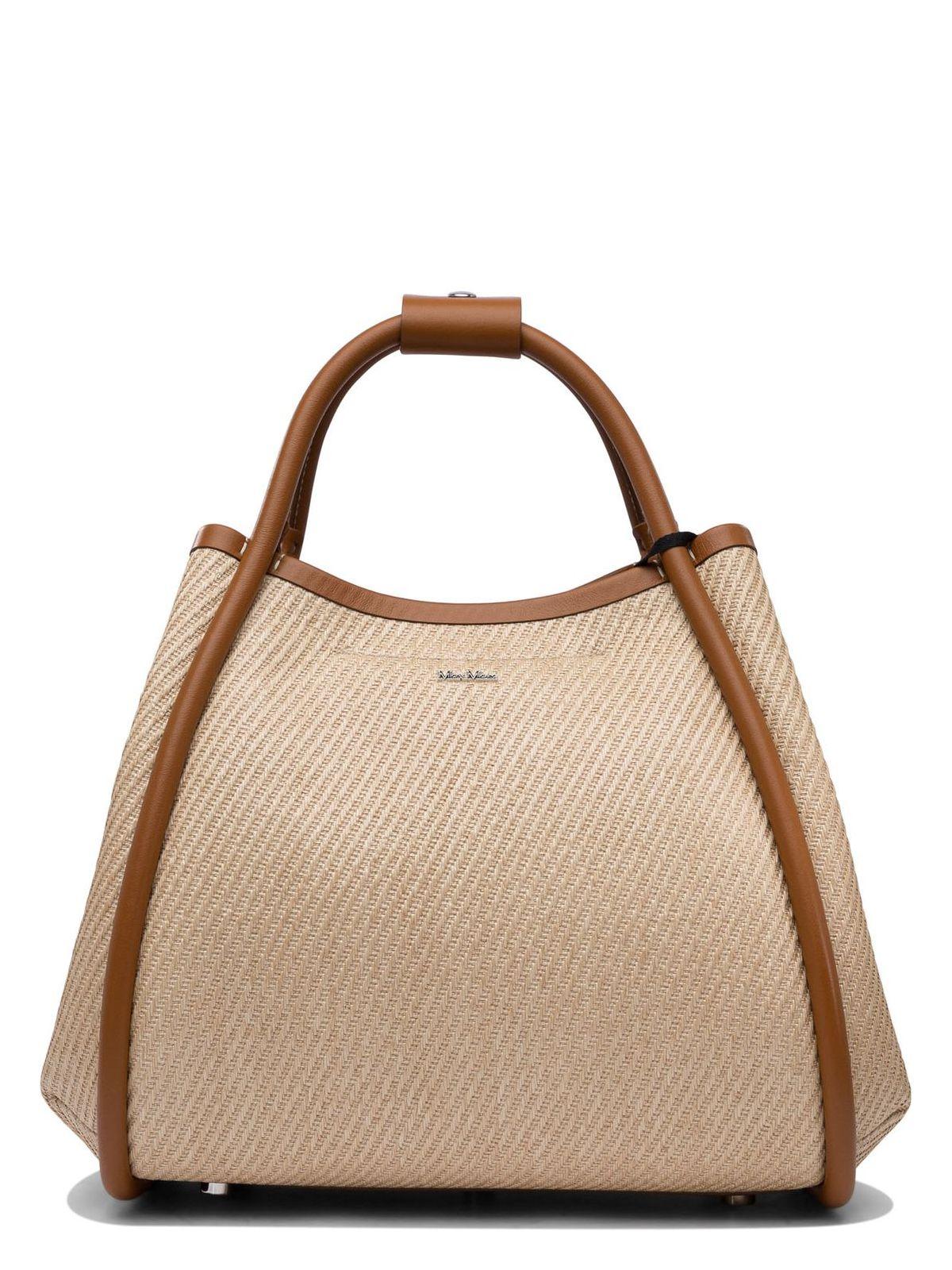 【送料&関税込】Max Mara Marine Mini Handbag Max Mara Mini Marine Straw Bag in Black | Lyst