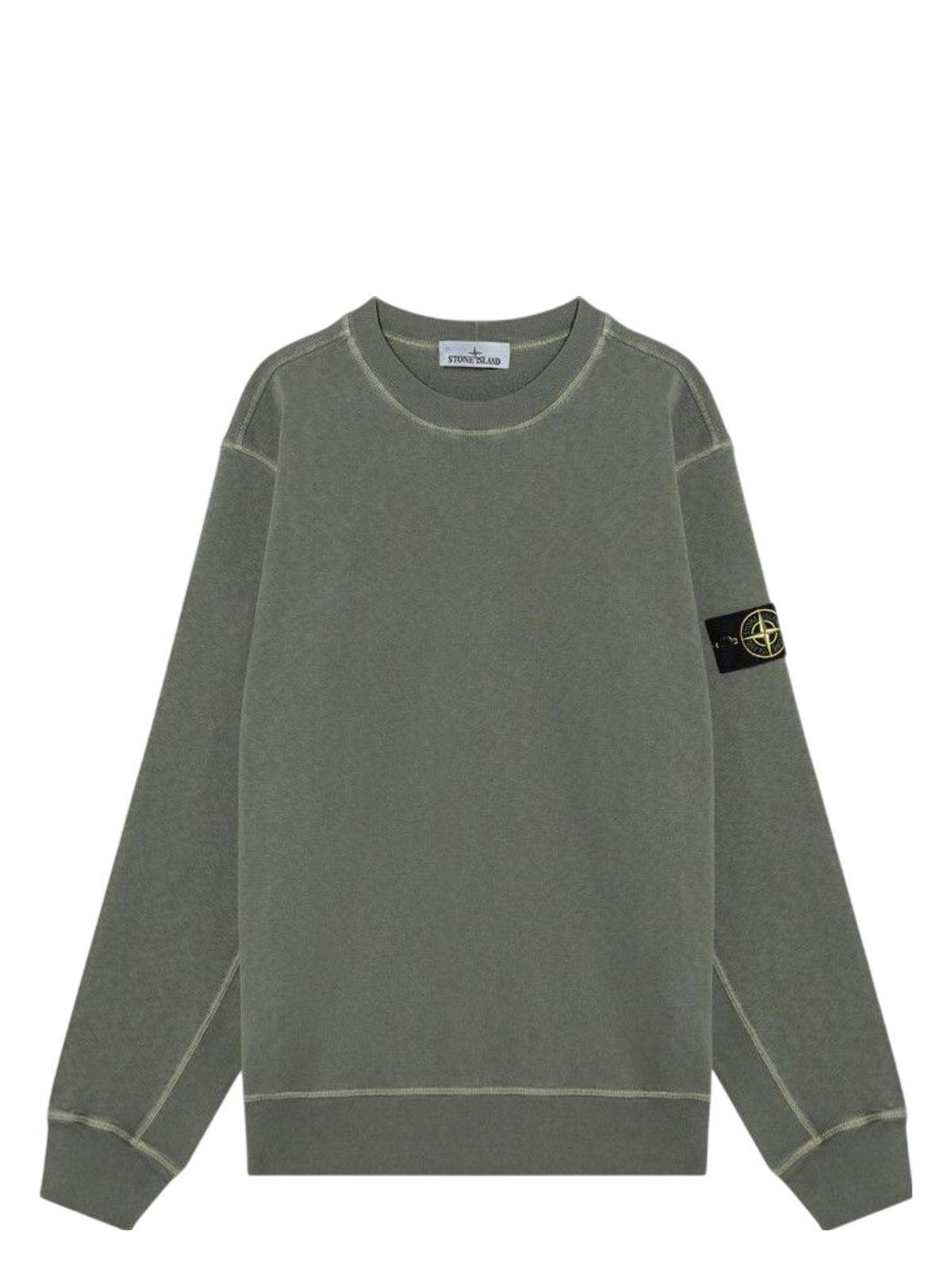 Stone Island Moss Cotton Sweatshirt in Gray for Men | Lyst