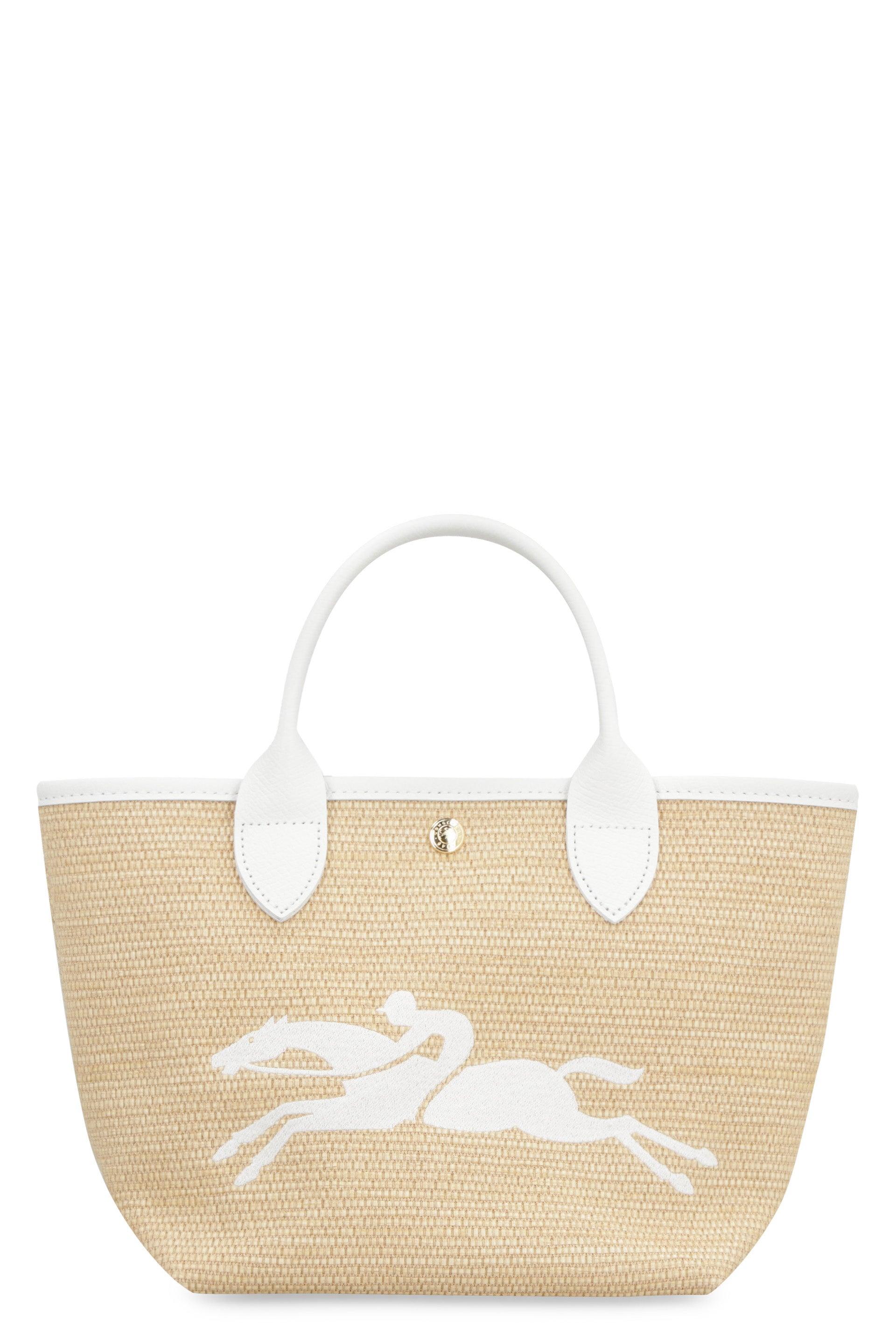 Shop Longchamp Woven Canvas Basket Bag