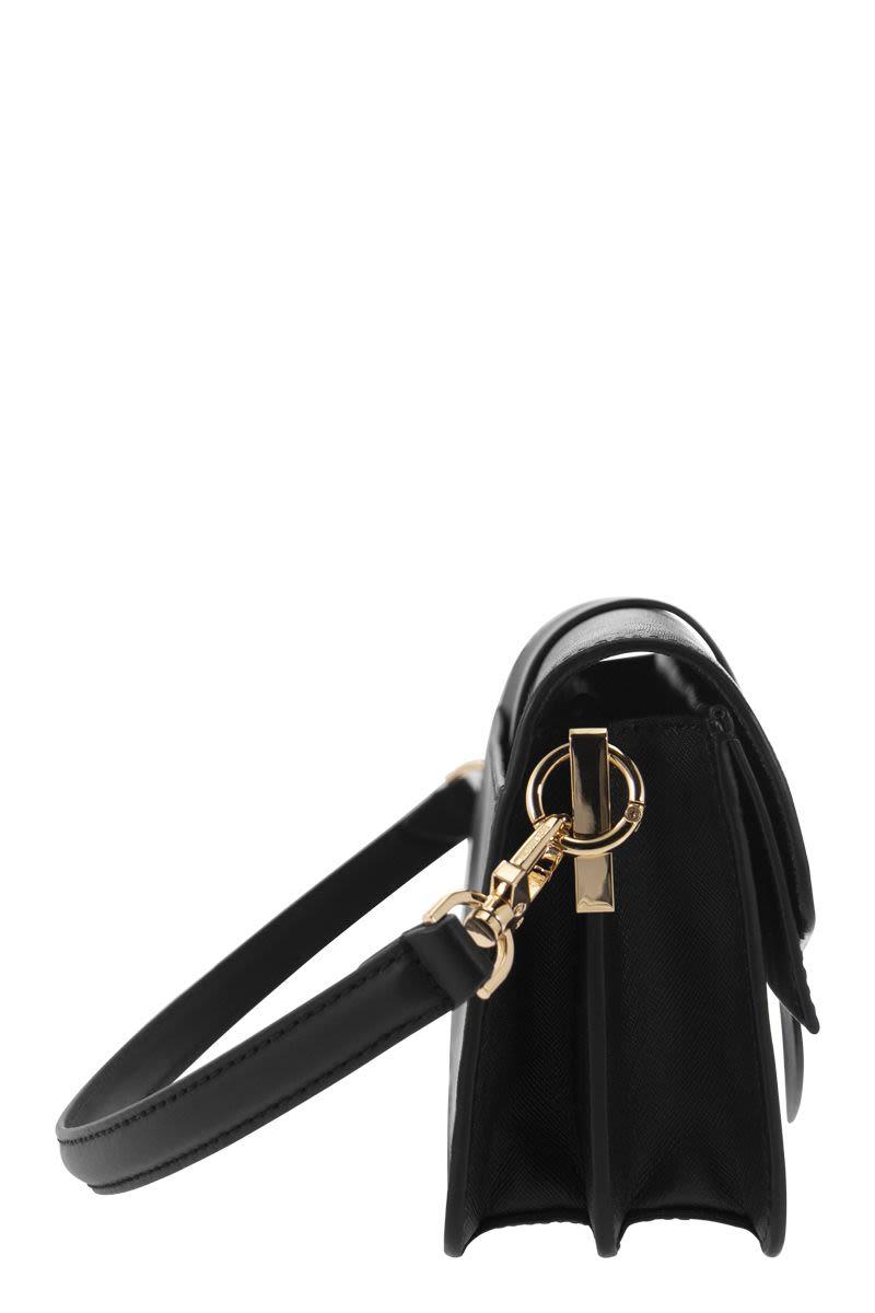 Michael Michael Kors Greenwich Medium Leather Shoulder Bag - Black