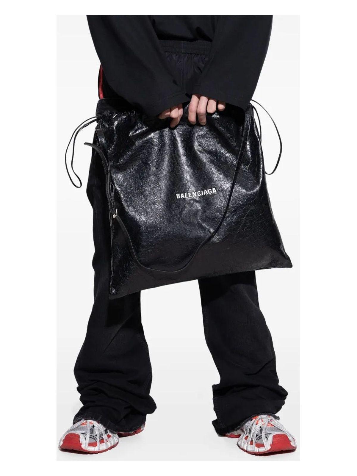 Balenciaga Shopper Dustbag Crossbody Pouch in Black for Men