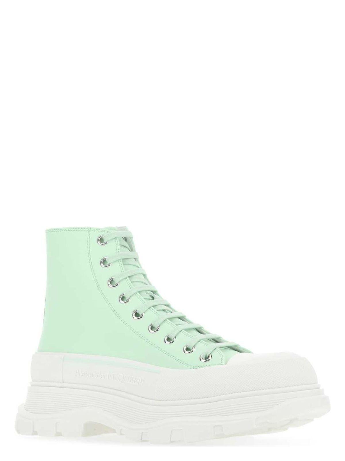 スニーカー Alexander Mcqueen Sea green leather Tread Slick sneakers Alexander Mcqueen Sea Green Leather Tread Slick Sneakers for