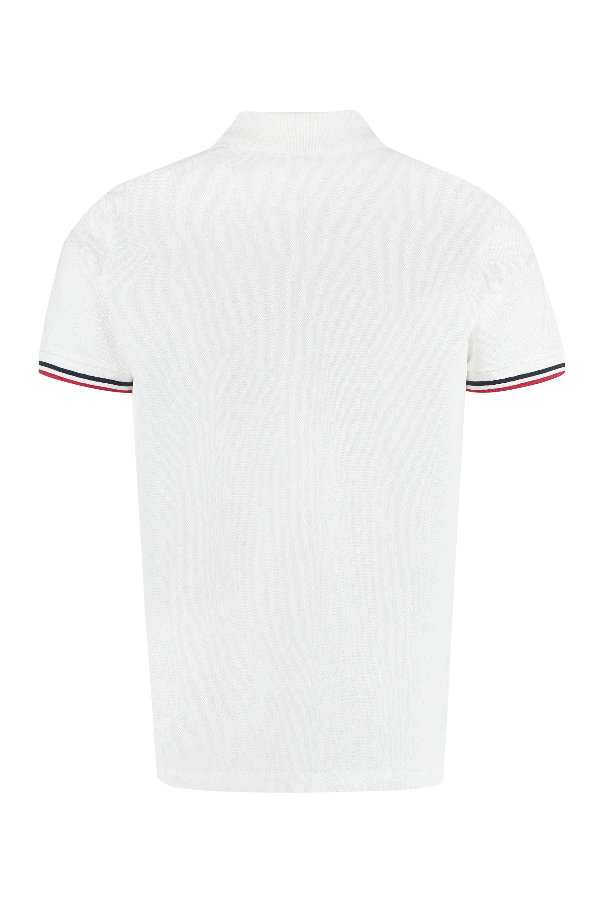 Moncler Cotton-piqué Polo Shirt in White for Men | Lyst