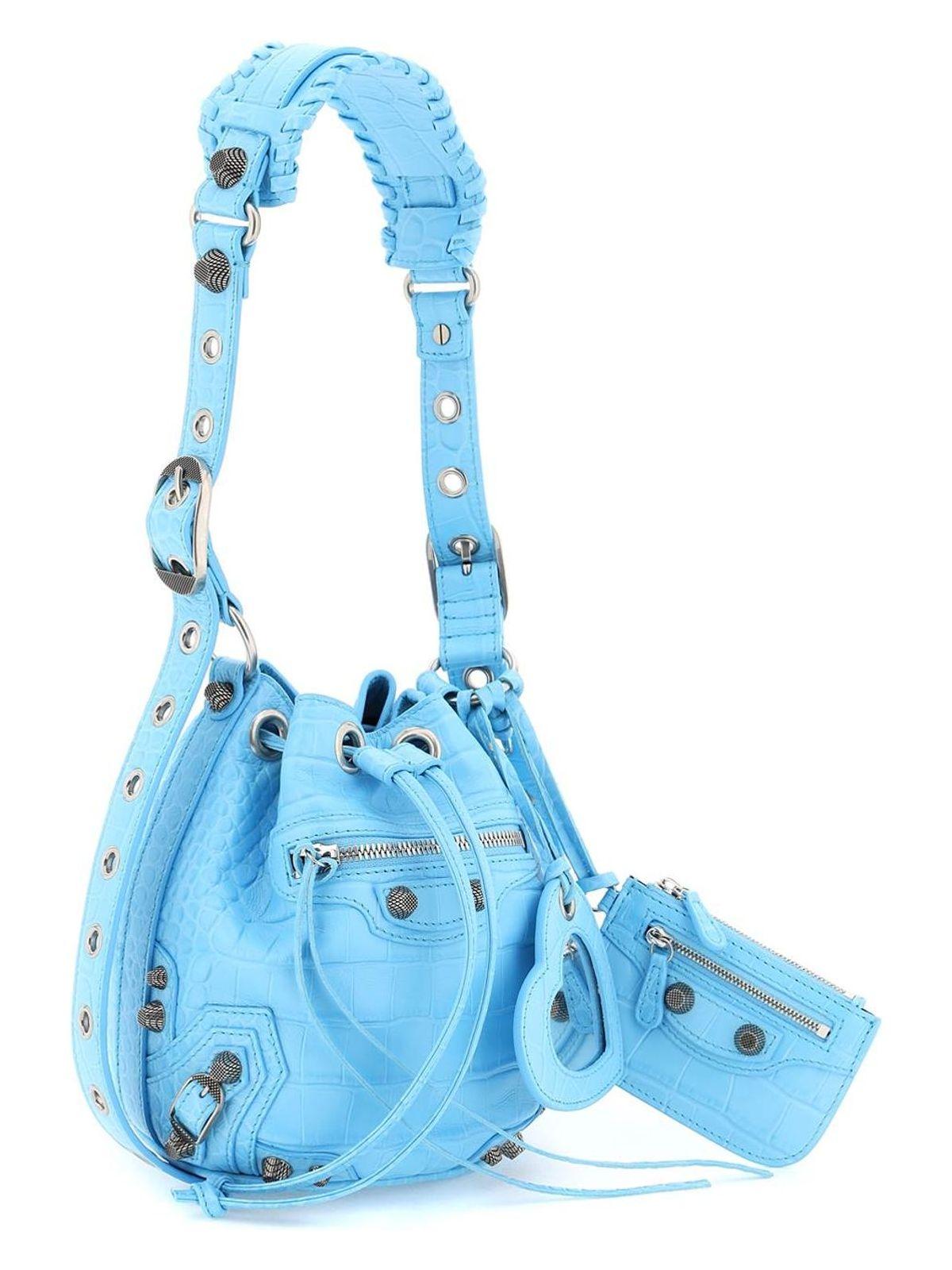 ショルダーバッグ・ポシェット BALENCIAGA Light-blue leather Le Cagole XS bucket bag Balenciaga Light-blue Leather Le Cagole Xs Bucket Bag