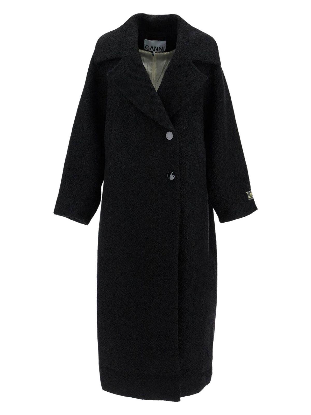 コート GANNI Long Wool Coat GANNI Long Wool Coat in Phantom | endource