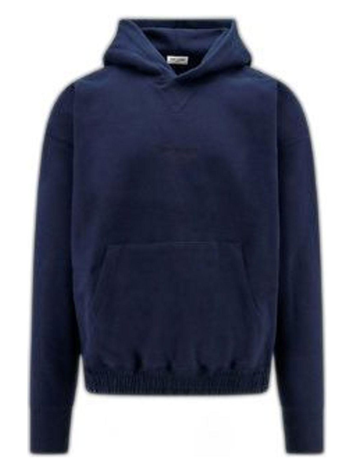パーカー・フーディ Saint Laurent Dark Blue Cotton Sweatshirt Saint Laurent Logo-embroidered Hooded Cotton Sweatshirt Blue