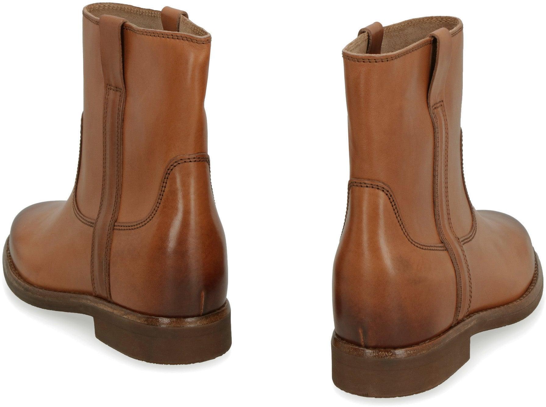 Isabel Marant Susee Leather Ankle Boots in Brown | Lyst