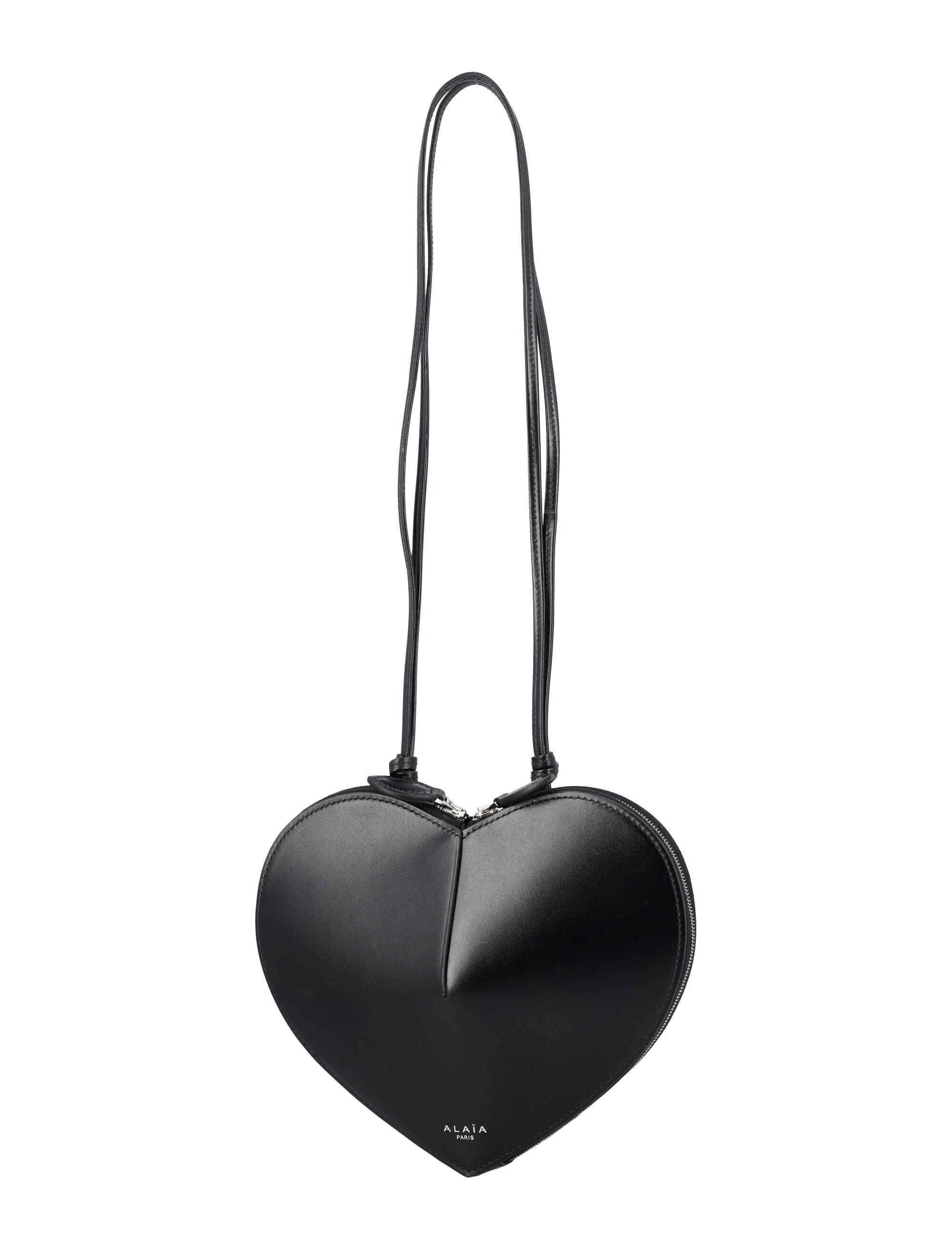 Le Coeur Leather Shoulder Bag in Black - Alaia