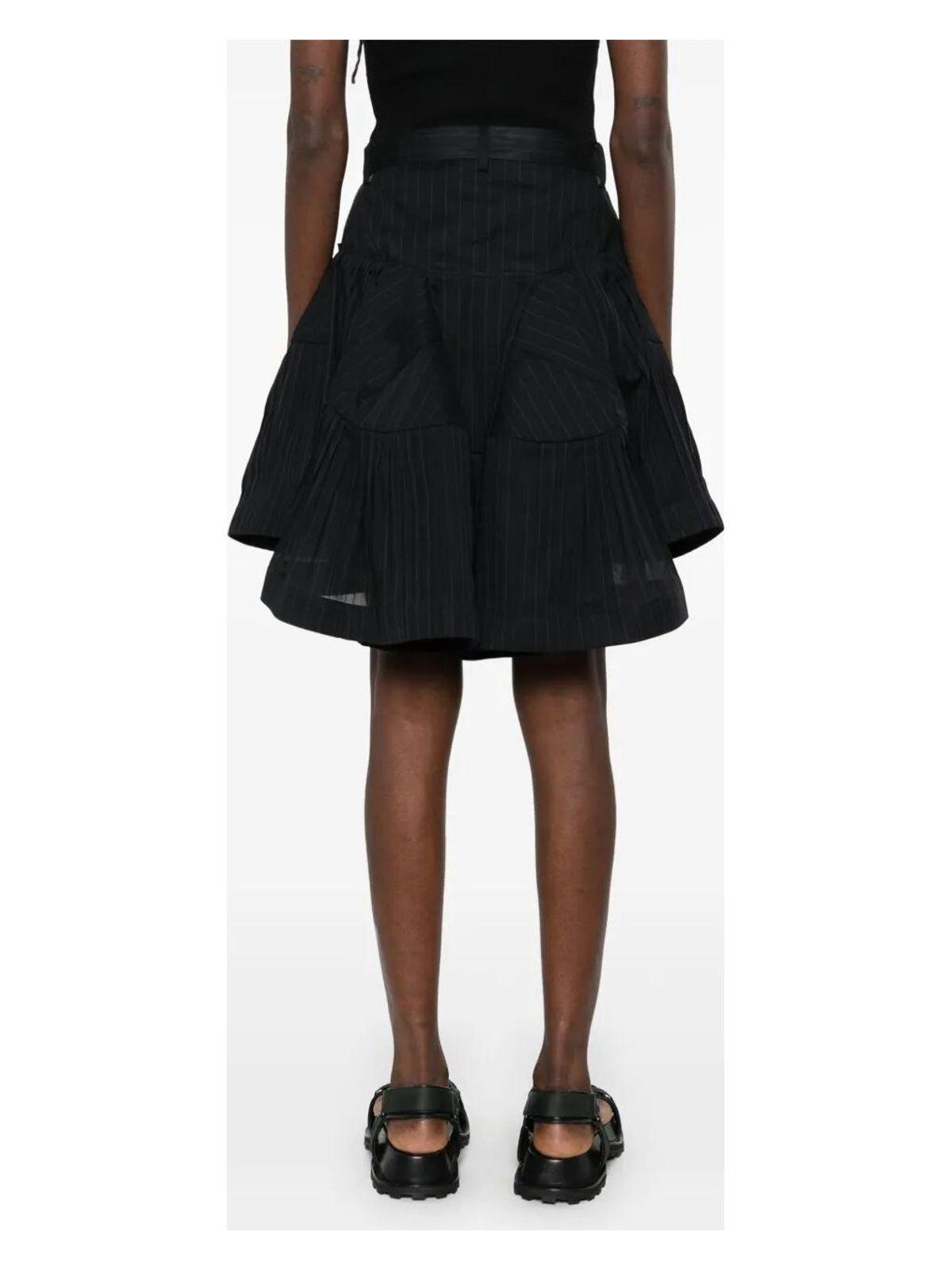 Sacai High Twist Voile Skirt in Black | Lyst UK