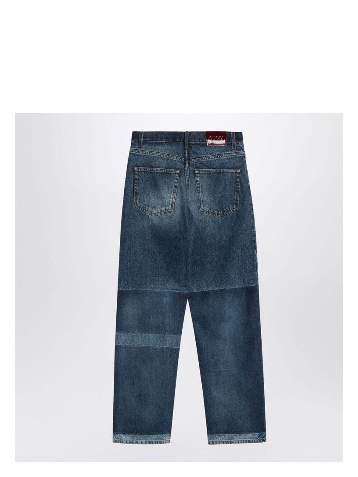 デニム・ジーパン GUCCI TWO-TONE WIDE-LEG JEANS WITH STONE-WASHED TREATMENT Gucci Two-Tone Wide-Leg Jeans With Stone-Washed Treatment in