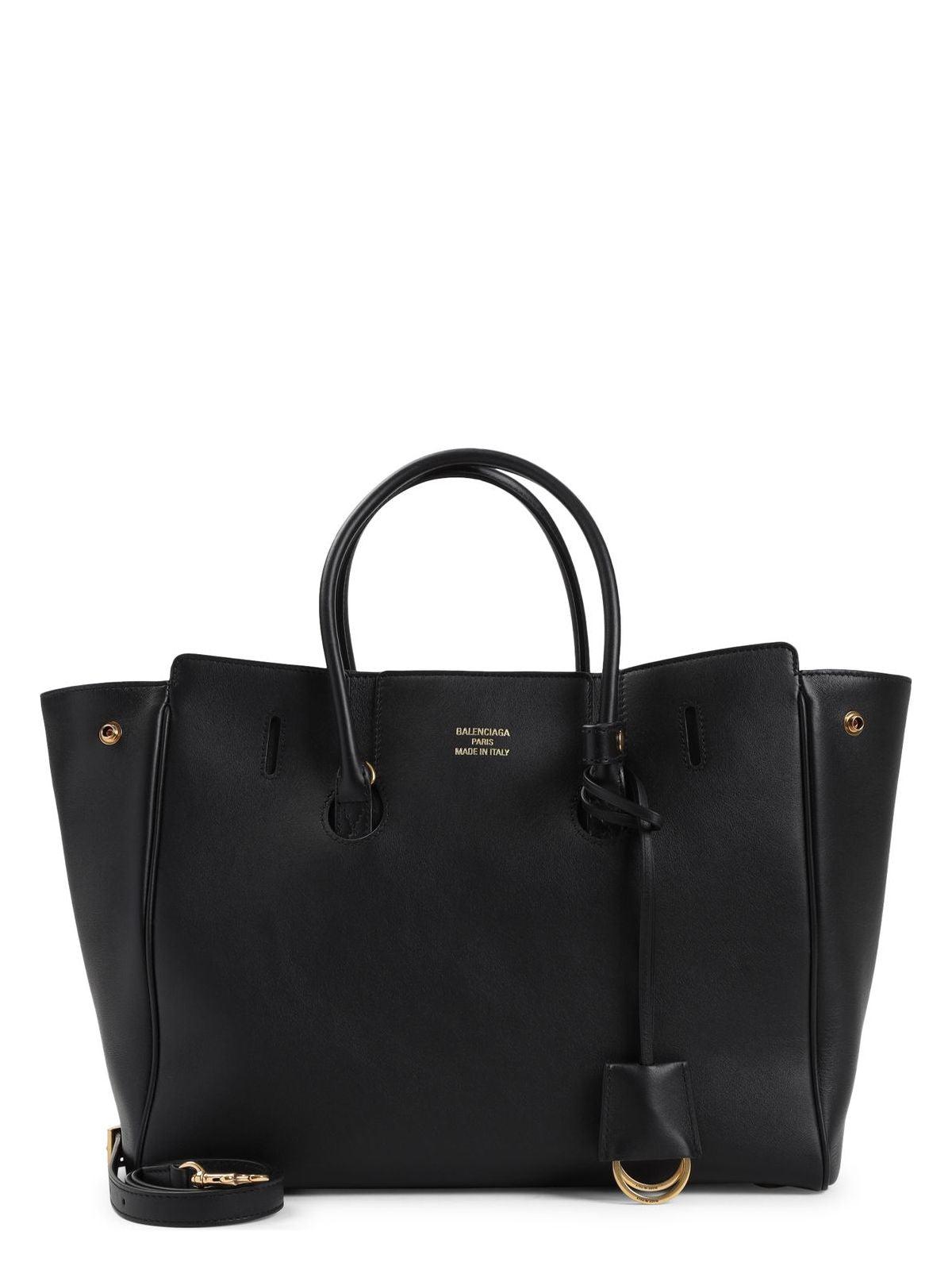 ハンドバッグ BALENCIAGA BLACK LEATHER SMALL CARRY ALL HEMPTON HANDBAG Balenciaga Leather Small Carry All Hempton Handbag in Black