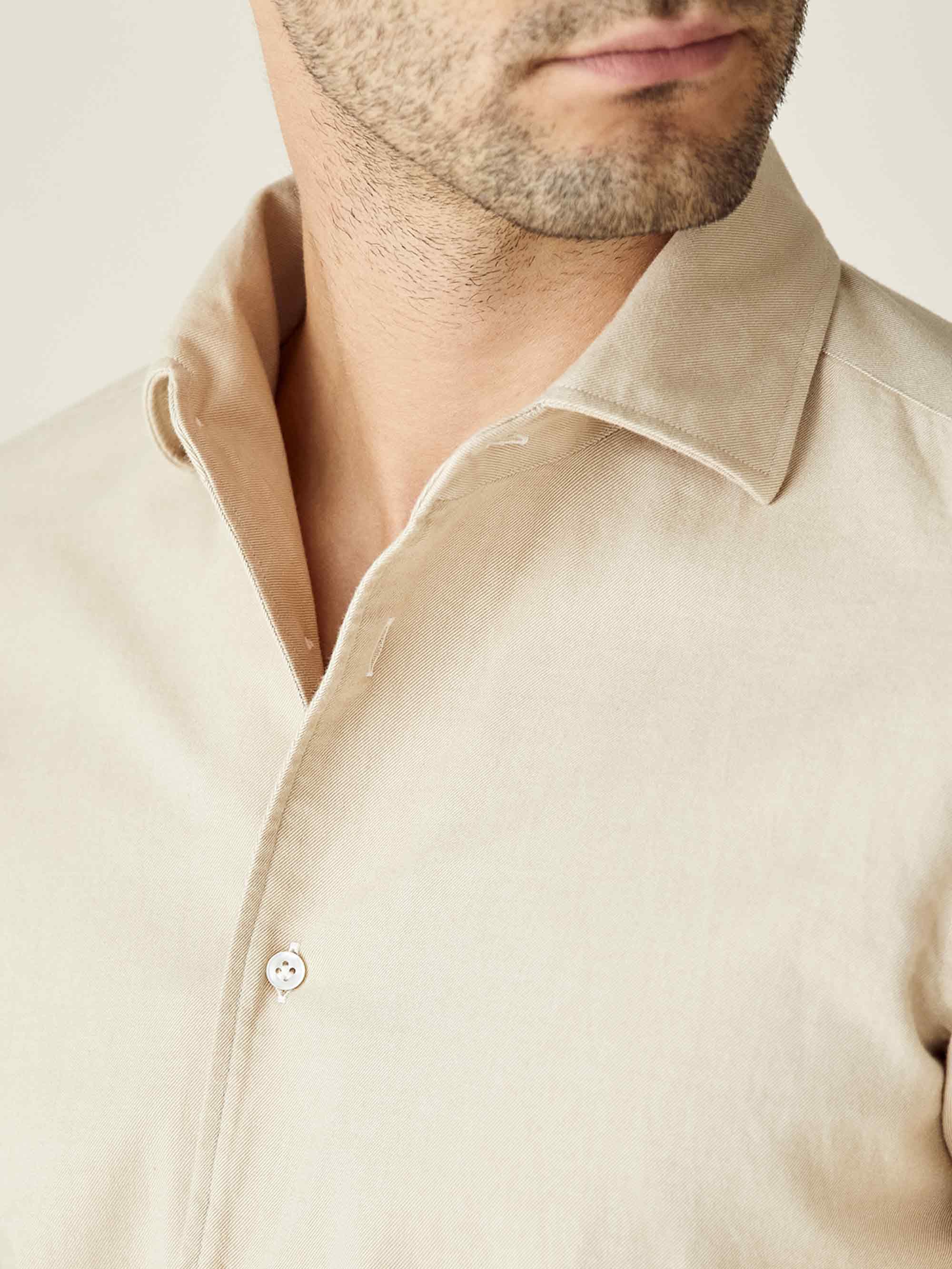white brushed cotton shirt