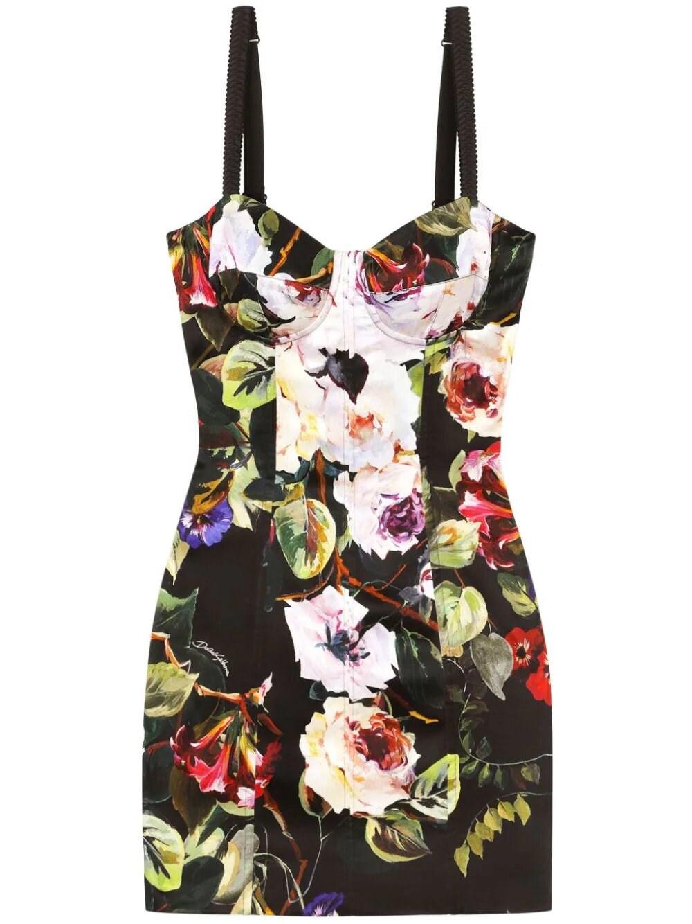 Dolce Gabbana Floral Dress in White Lyst Canada