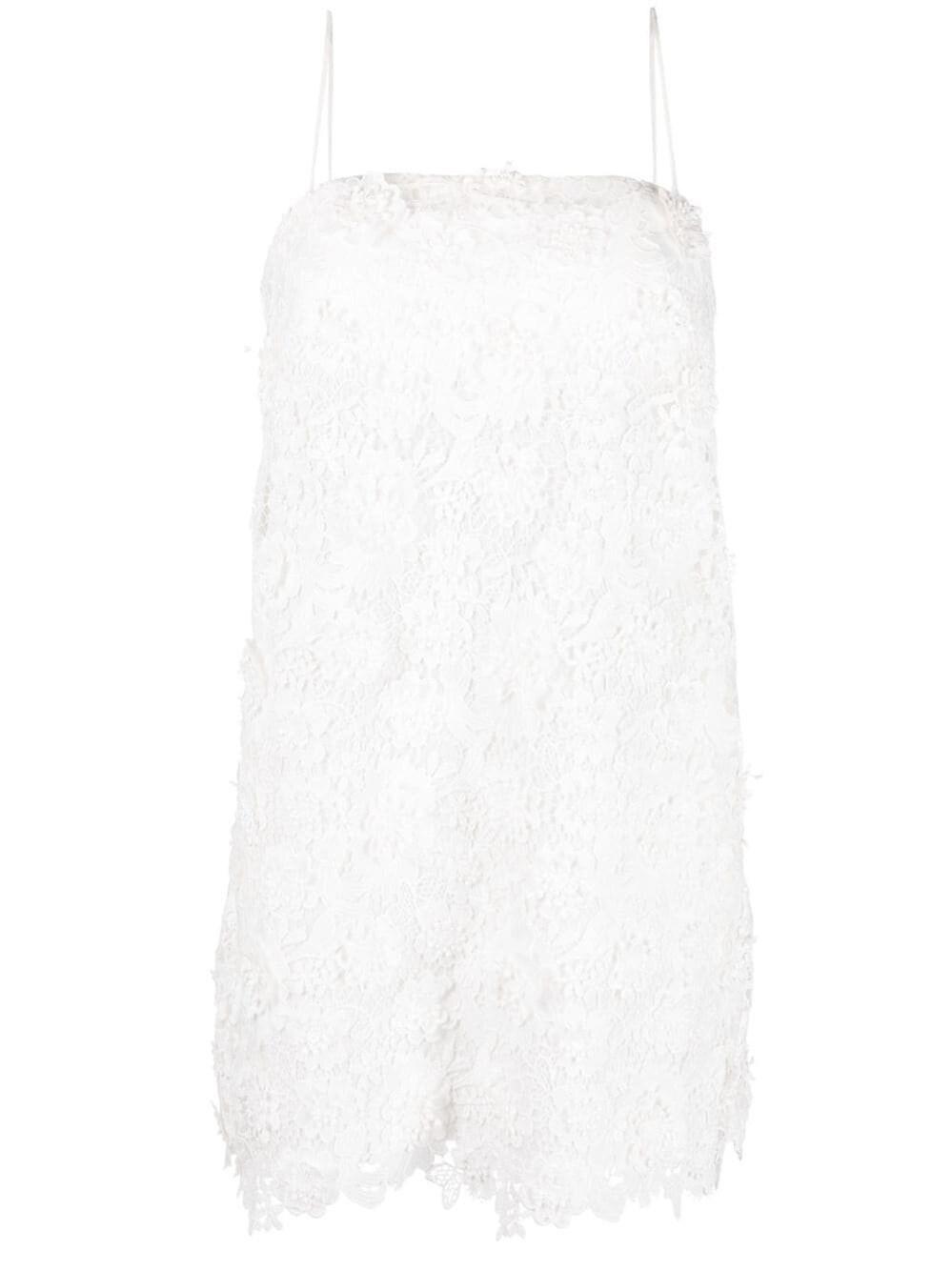 ZIMMERMANN Raie floral-lace minidress - White