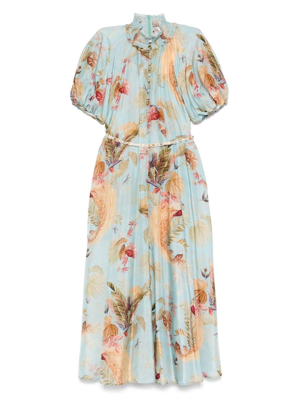 【Zimmermann】ASCENSION BILLOW MAXI DRESS ビロウマキシドレス Ascension Billow Maxi Dress Aqua Palm Floral Online | Zimmermann