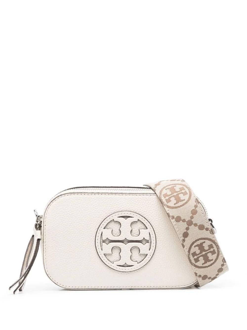 Tory Burch Mini Miller Leather Crossbody Bag in Natural | Lyst