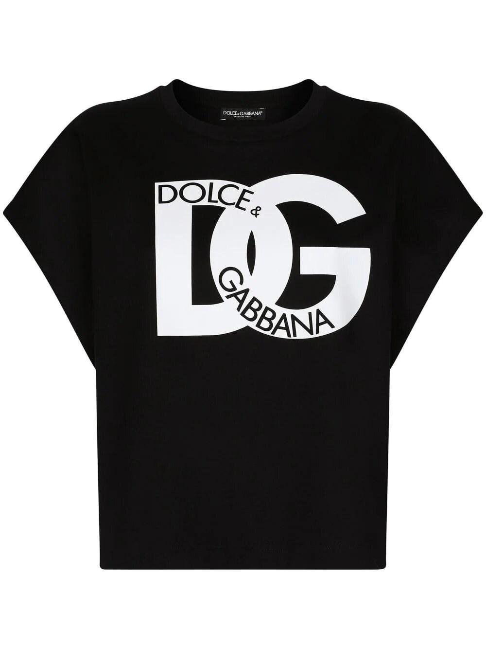 Dolce & Gabbana Jersey T-shirt With Dg Print in Black | Lyst